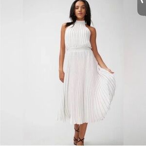 White House Black Market (WHBM) Pleated Midi Halter Dress - Size 00 / NWT